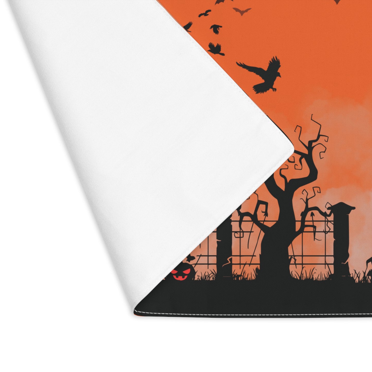 Windsor Wonders Orange Halloween Graveyard Placemat, 1pc