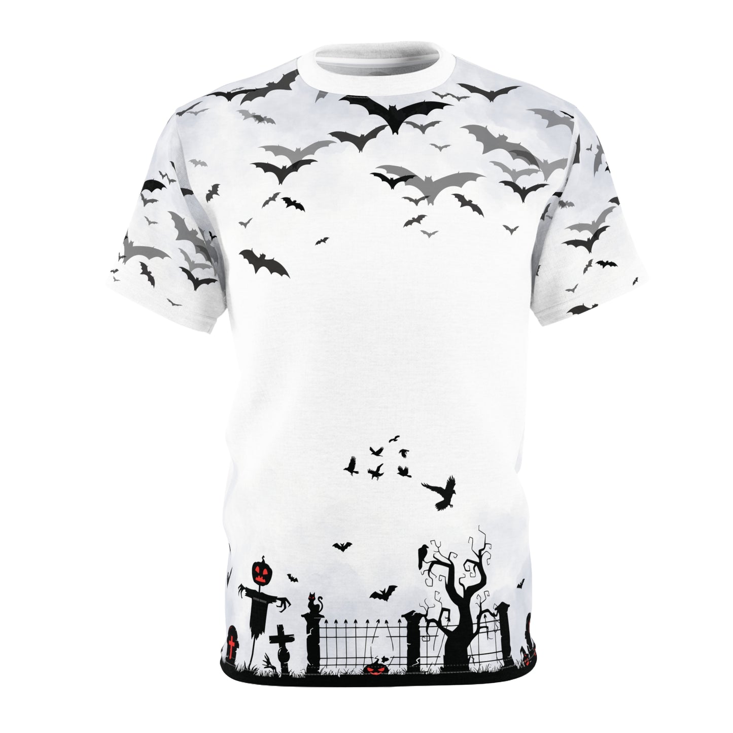 Windsor Wonders White Graveyard Bats Unisex Cut & Sew Tee (AOP)