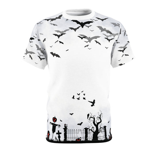 Windsor Wonders White Graveyard Bats Unisex Cut & Sew Tee (AOP)