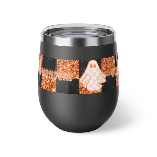 Windsor Wonders Orange Ghost Halloween Copper Vacuum Insulated Cup, 12oz