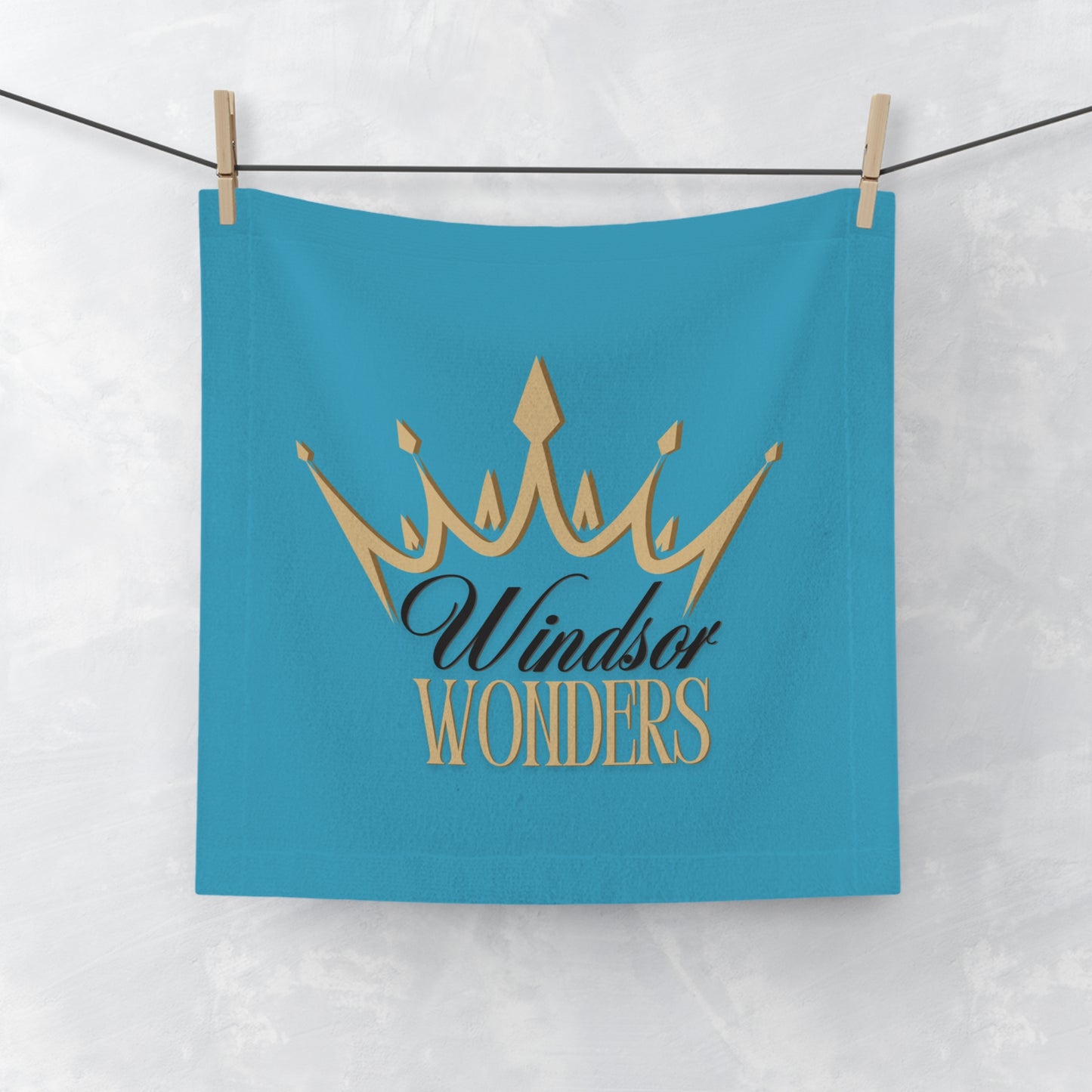 Luxurious Windsor Wonders Crown Face Towel, Spa Essentials, Gift for Her, Bathroom Decor, Bridal Shower, Home Spa, Personalized Towel