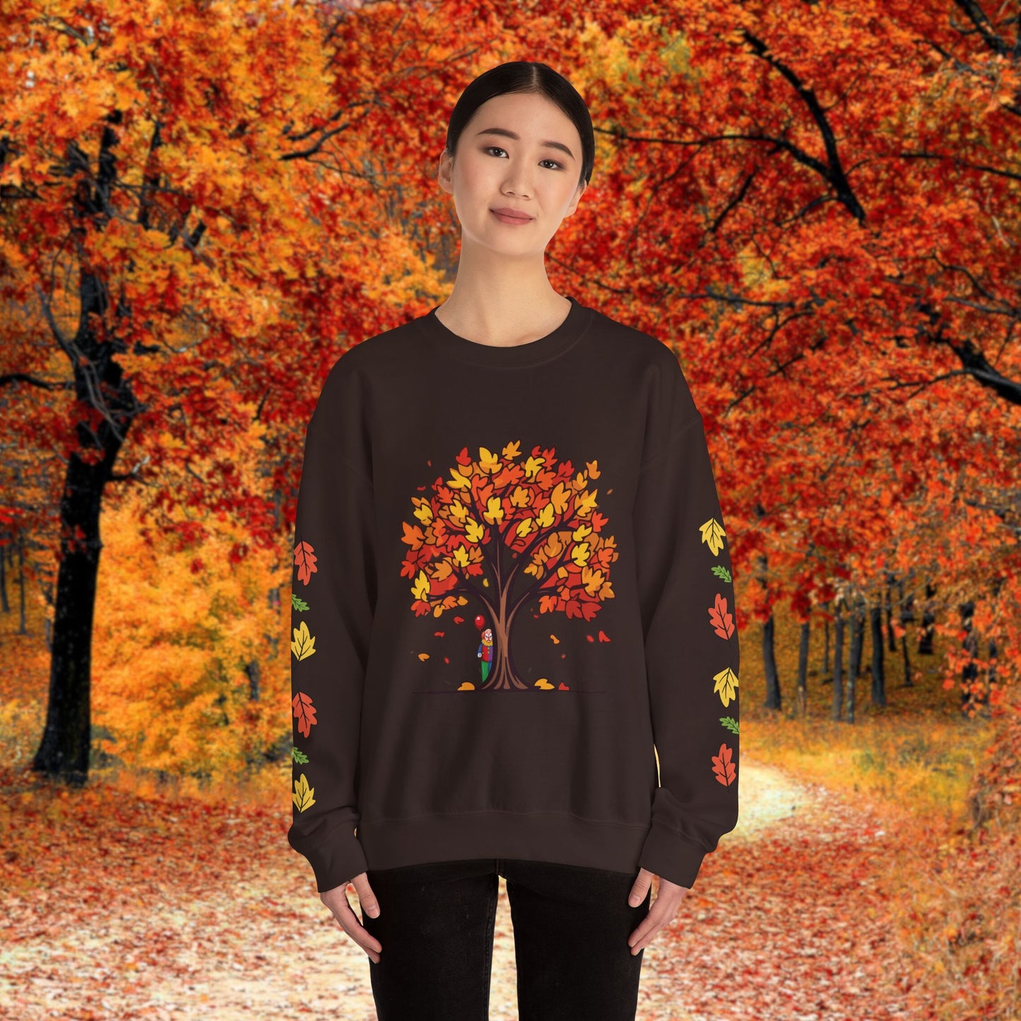 Autumnal Leaves Sweatshirt - Cozy Fall Crewneck for Nature Lovers, Perfect Gift for Thanksgiving, Casual Wear, and Seasonal Celebrations