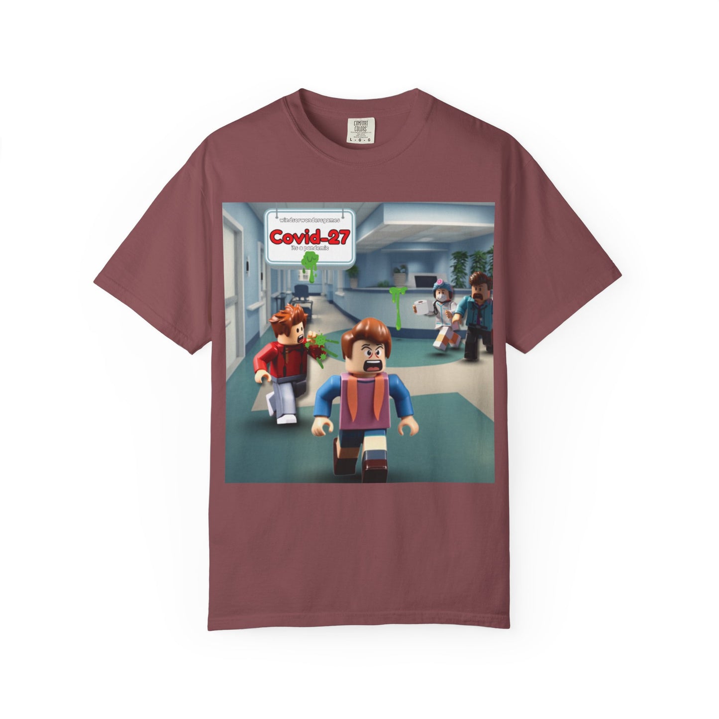 Covid-27 Pandemic Panic T-Shirt | Blocky Characters