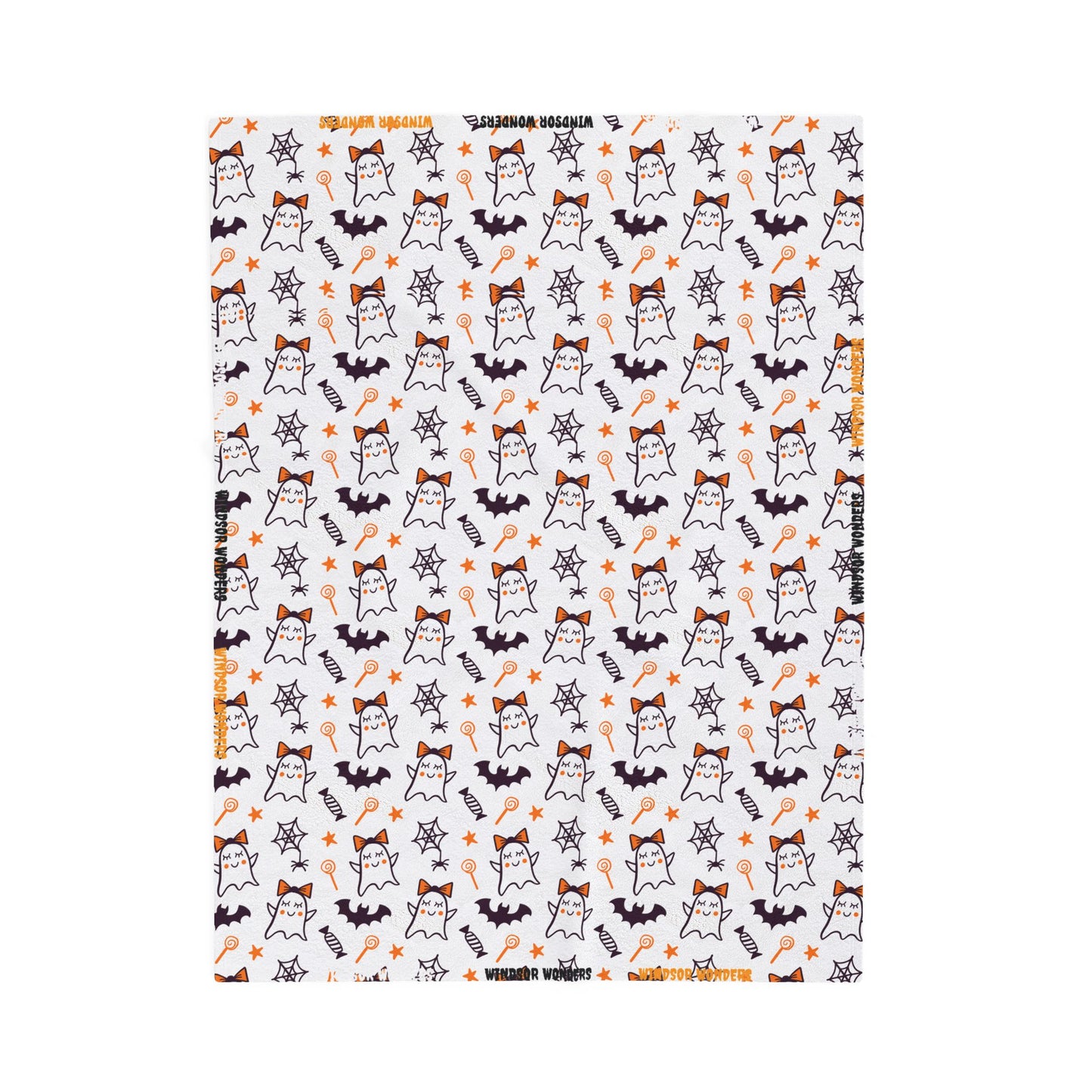 Windsor Wonders Cute Ghosts Halloween Velveteen Plush Blanket