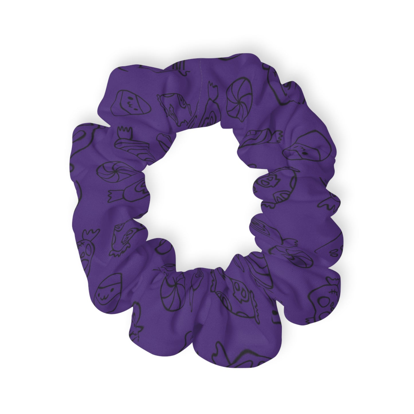 Windsor Wonders Dark Purple Halloween Candy Scrunchie
