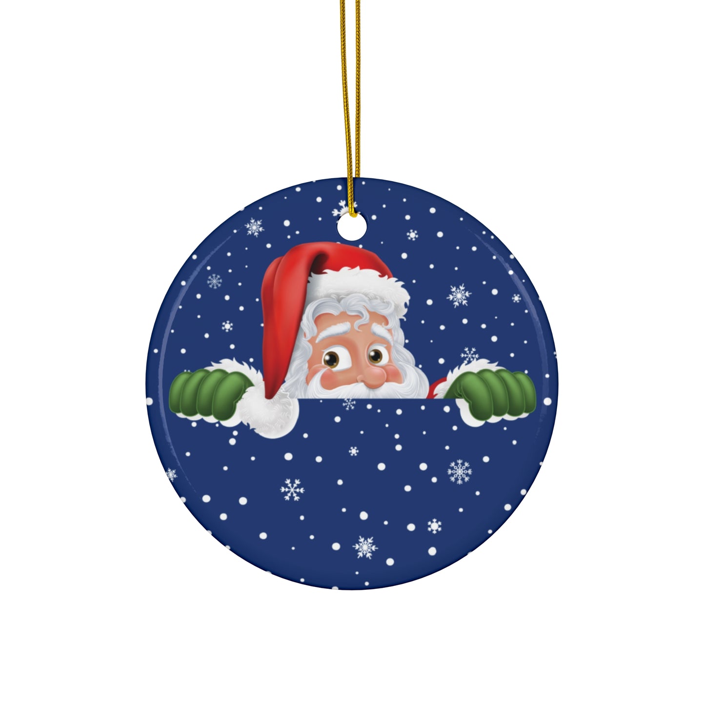 Santa Ceramic Ornament, 4 Shapes