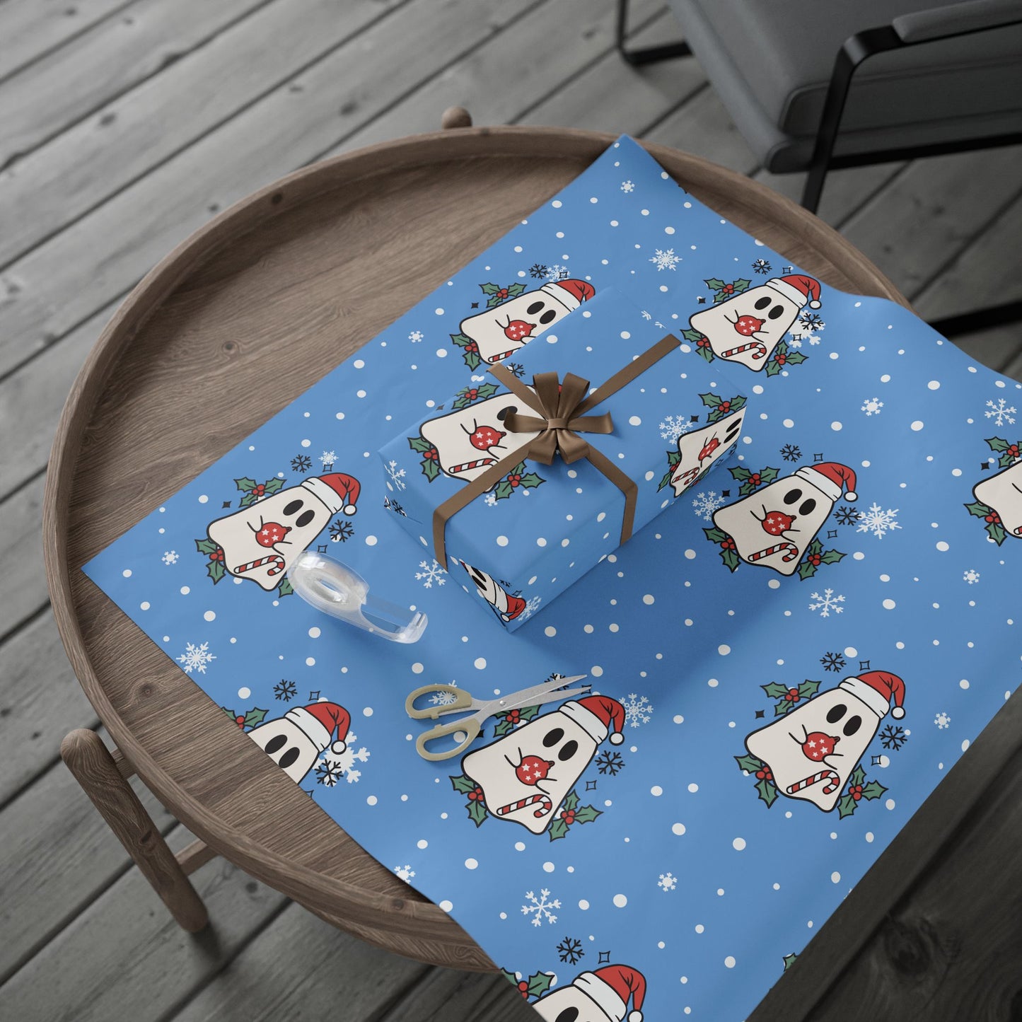 Festive Spirits Wrapping Papers Light Blue