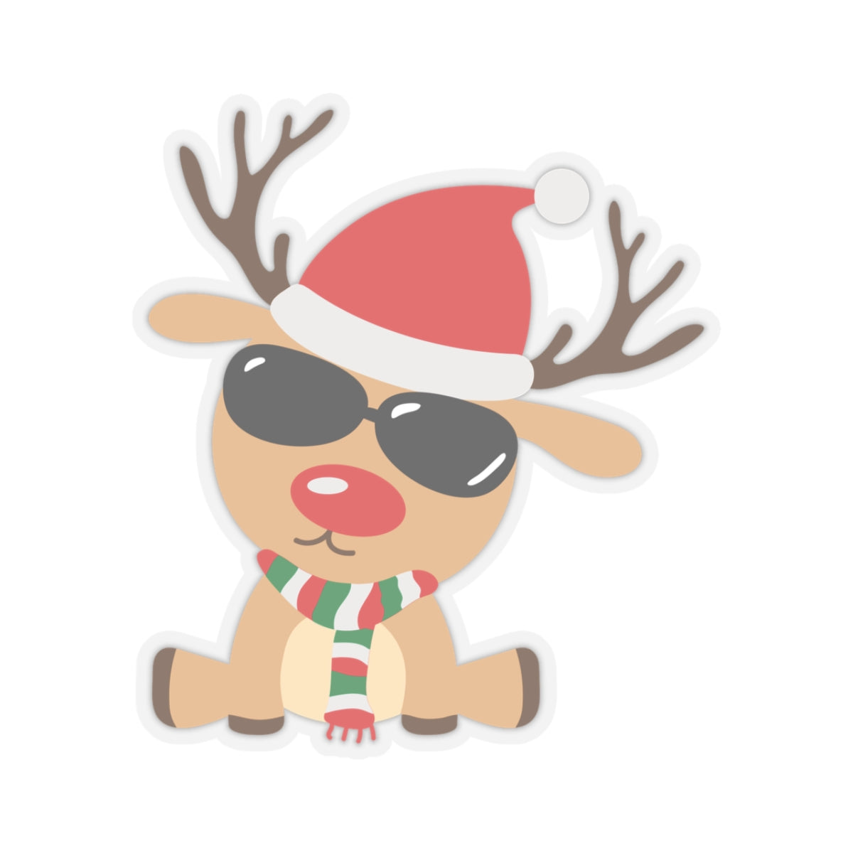 Cool Reindeer Kiss-Cut Stickers