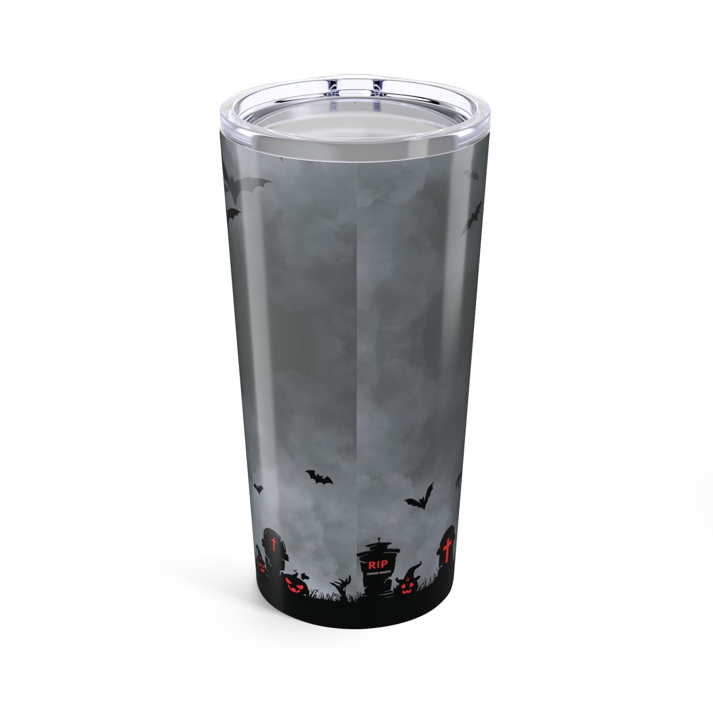 Dark Grey Graveyard Halloween Tumbler 20oz