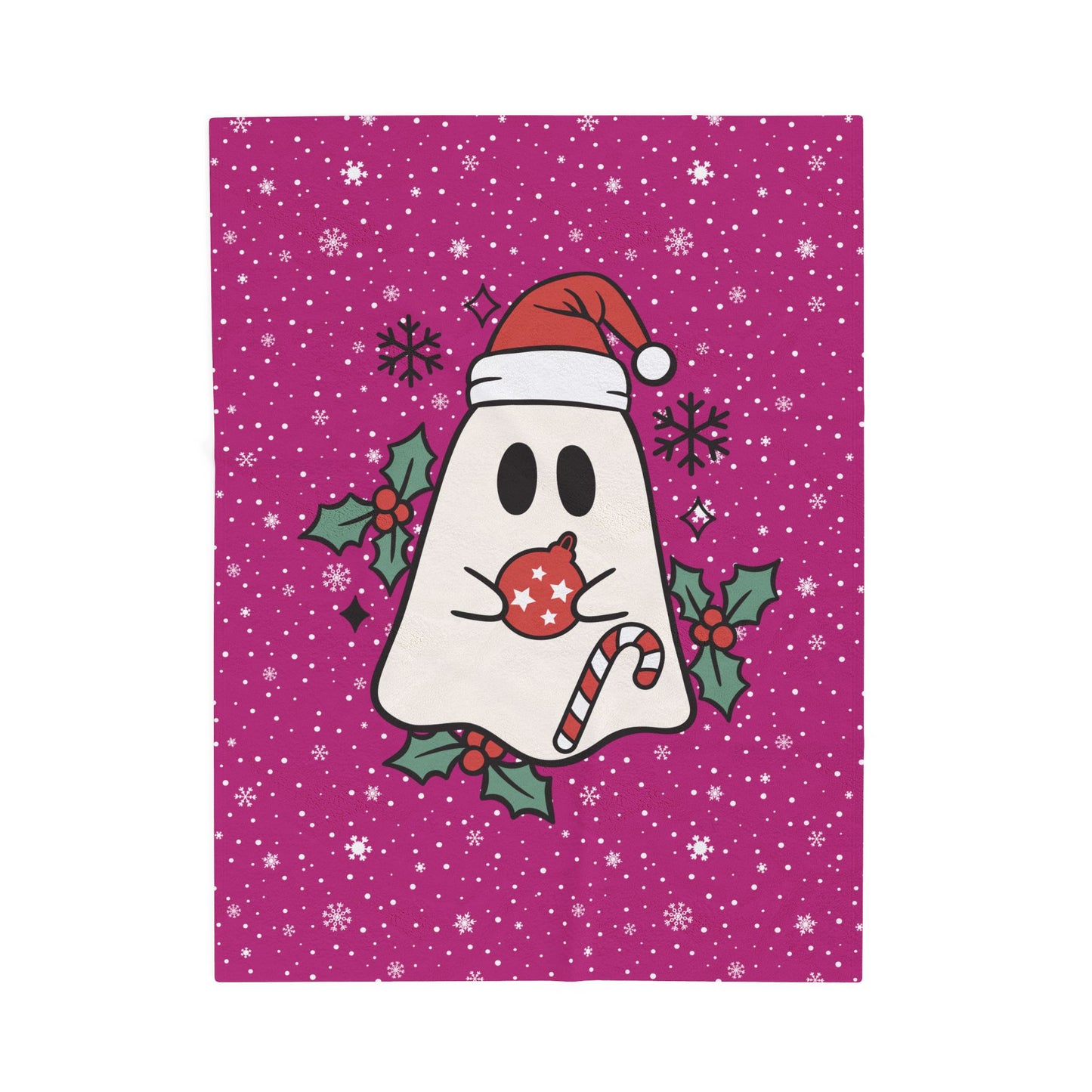 Big Festive Spirits Pink Velveteen Plush Blanket