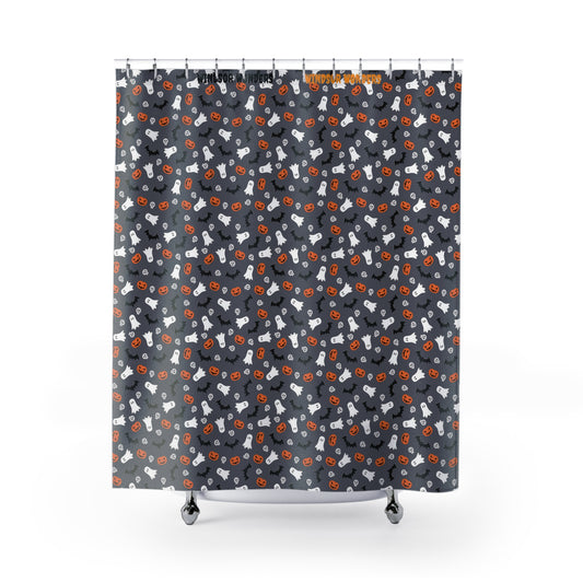 Windsor Wonders Dark Grey Halloween Shower Curtain