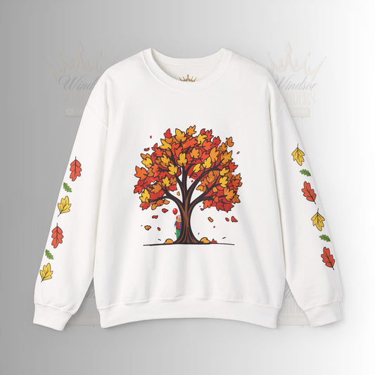 Autumnal Leaves Sweatshirt - Cozy Fall Crewneck for Nature Lovers, Perfect Gift for Thanksgiving, Casual Wear, and Seasonal Celebrations