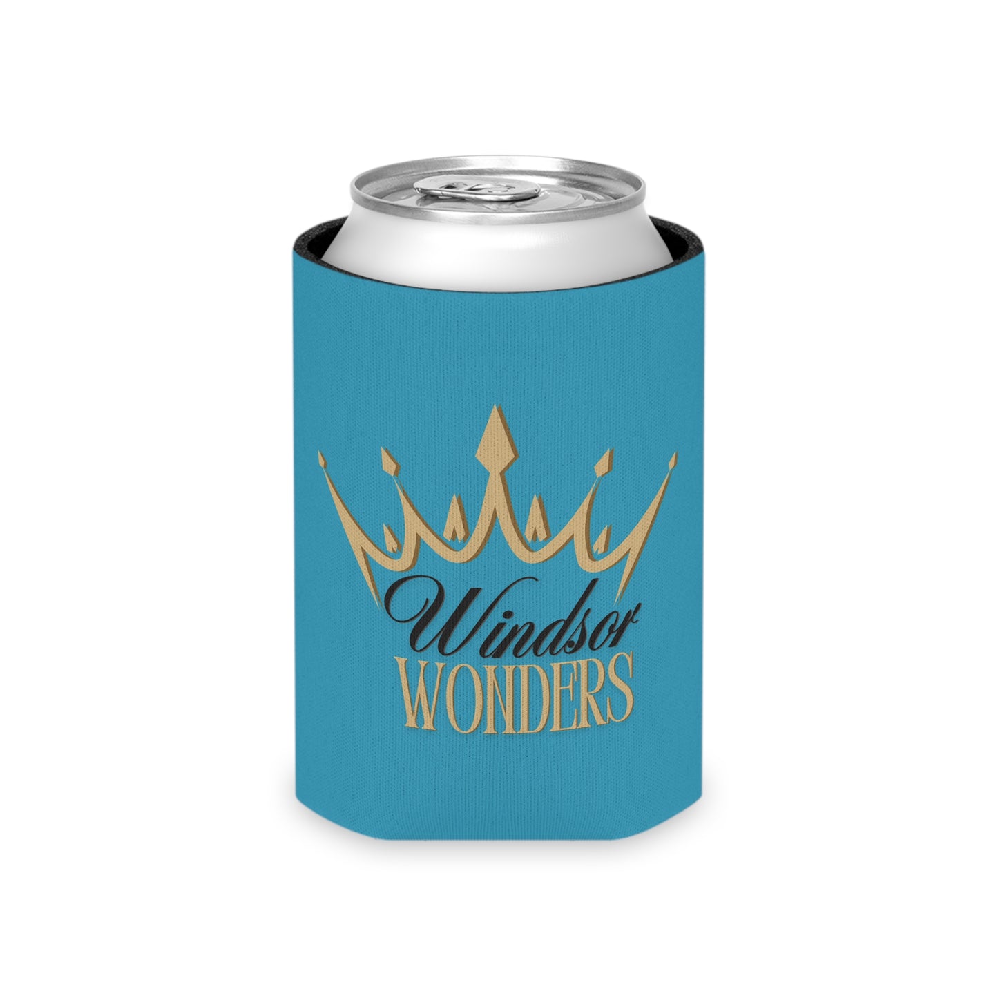 Elegant Windsor Wonders Crown Can Cooler, Bridal Shower Favor, Party Beverage Sleeve, Birthday Gift, Summer BBQ Accessory