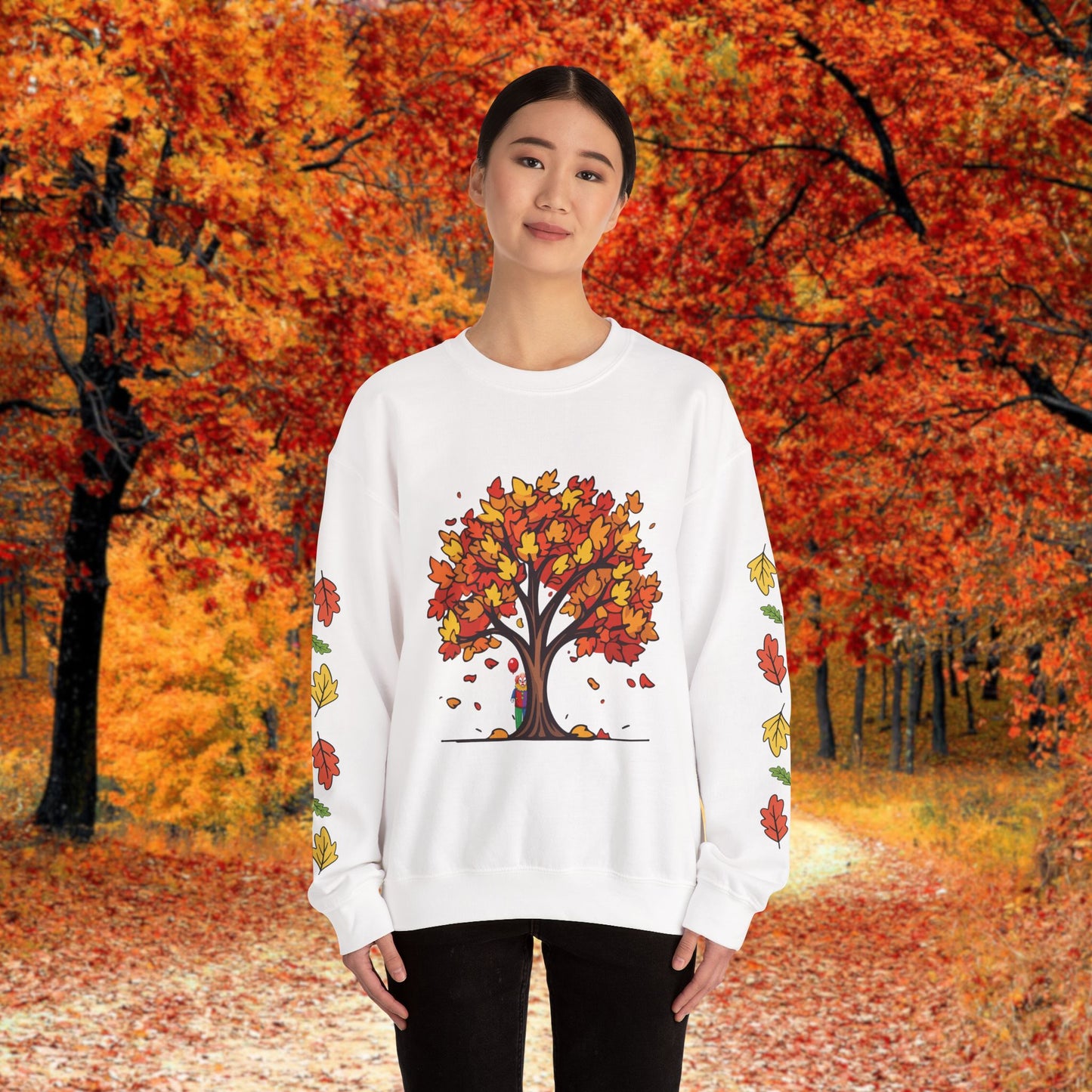 Autumnal Leaves Sweatshirt - Cozy Fall Crewneck for Nature Lovers, Perfect Gift for Thanksgiving, Casual Wear, and Seasonal Celebrations