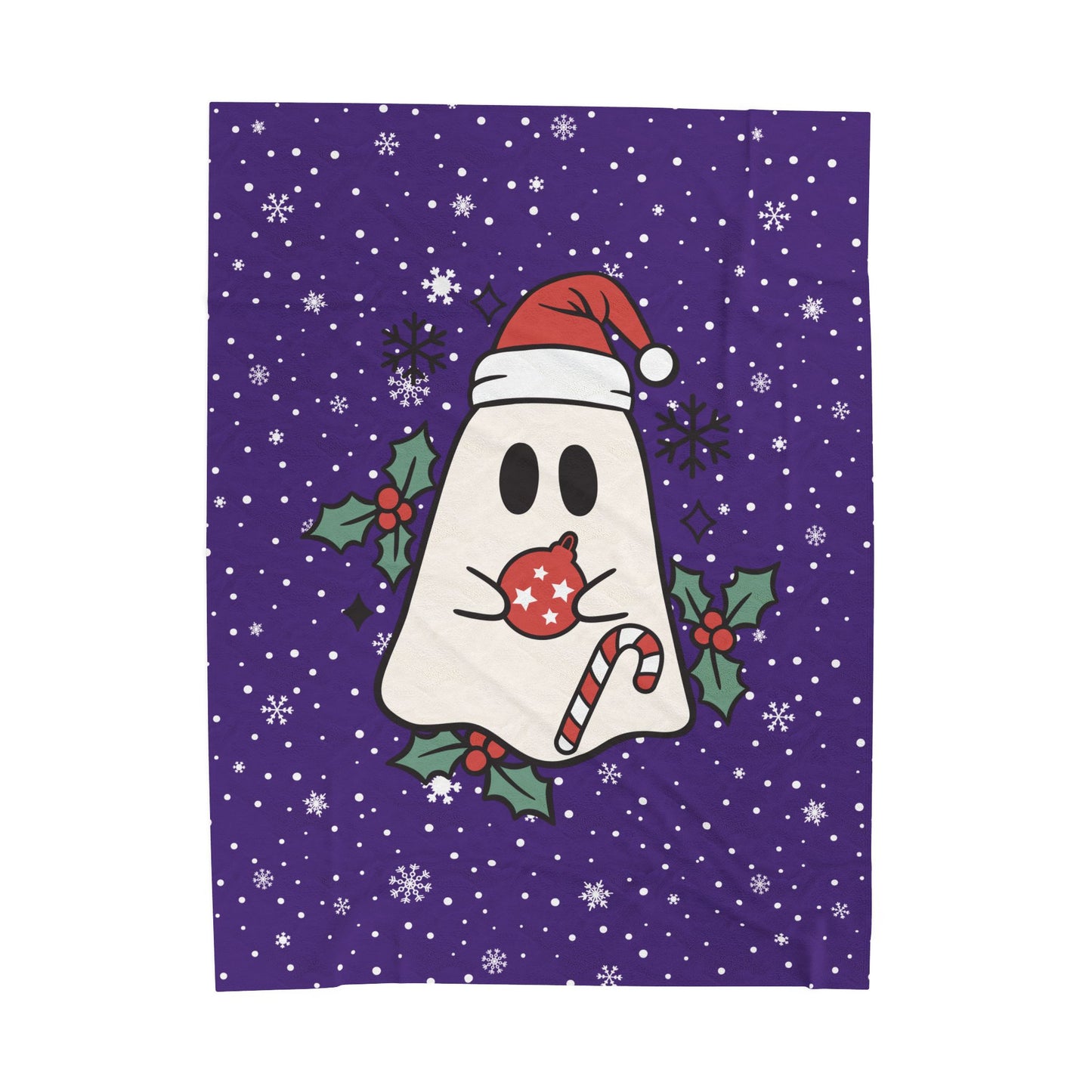 Big Festive Spirits Purple Velveteen Plush Blanket