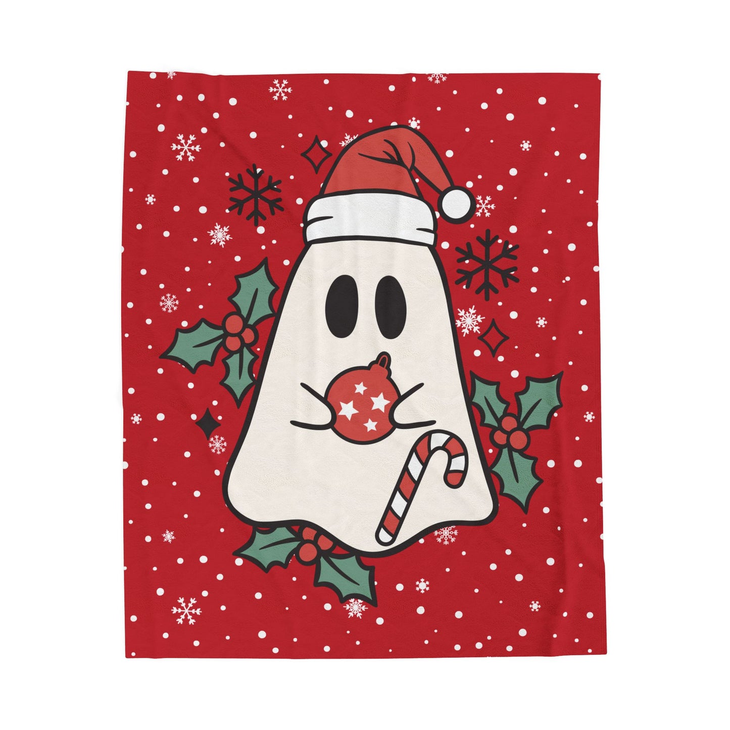 Big Festive Spirits Dark Red Velveteen Plush Blanket