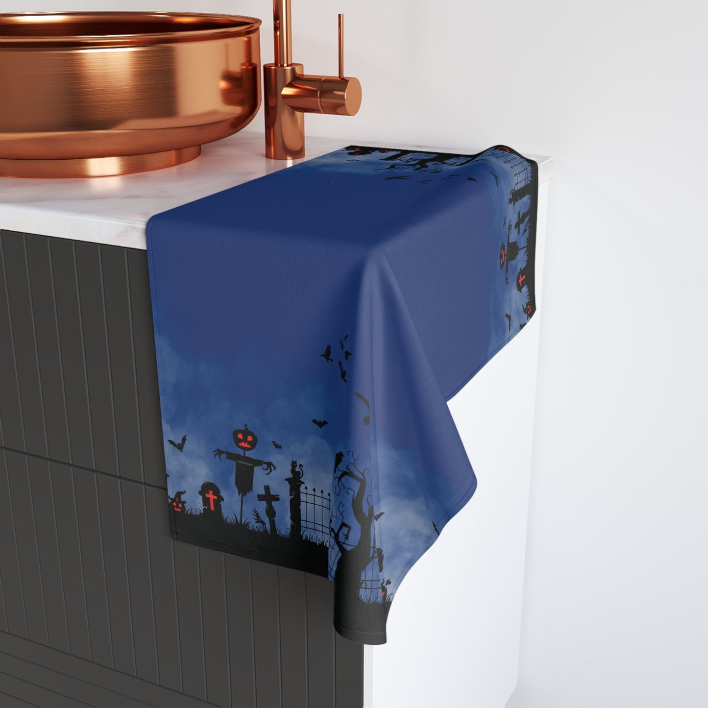 Windsor Wonders Dark Blue Graveyard Hand Towel