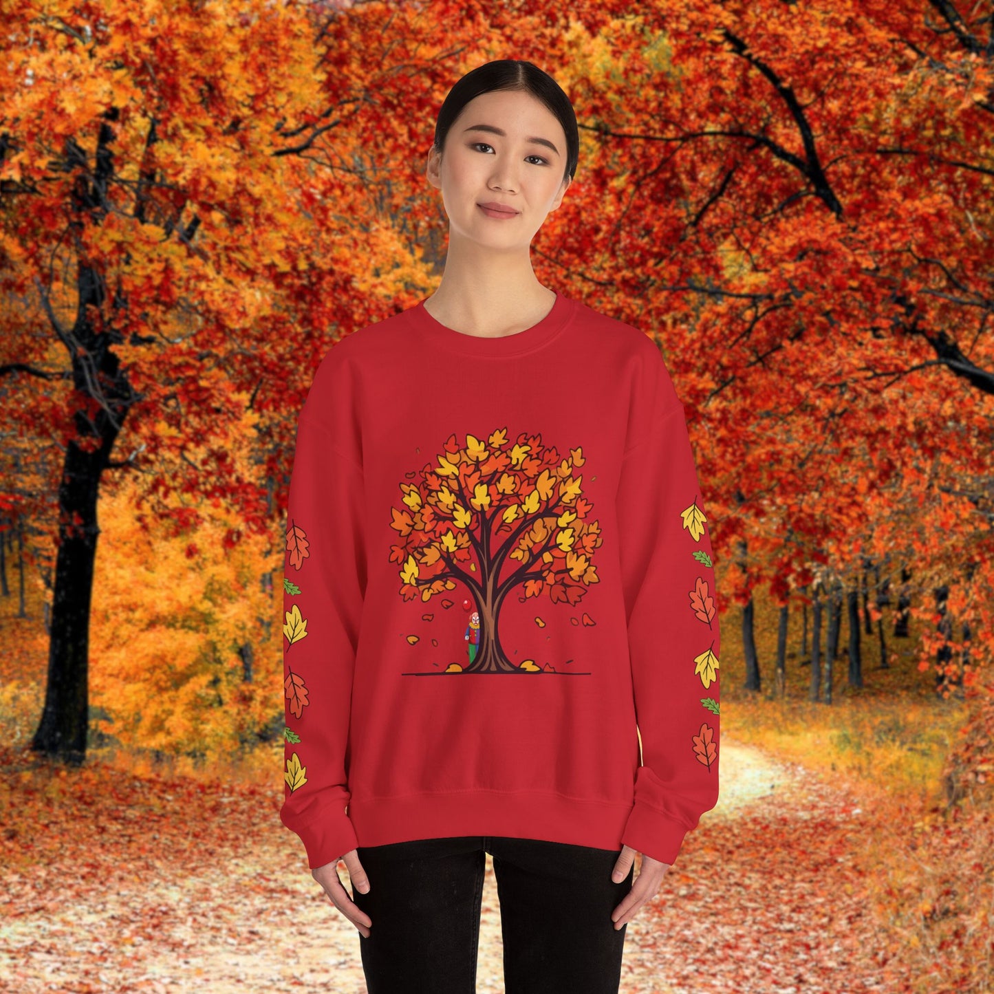 Autumnal Leaves Sweatshirt - Cozy Fall Crewneck for Nature Lovers, Perfect Gift for Thanksgiving, Casual Wear, and Seasonal Celebrations