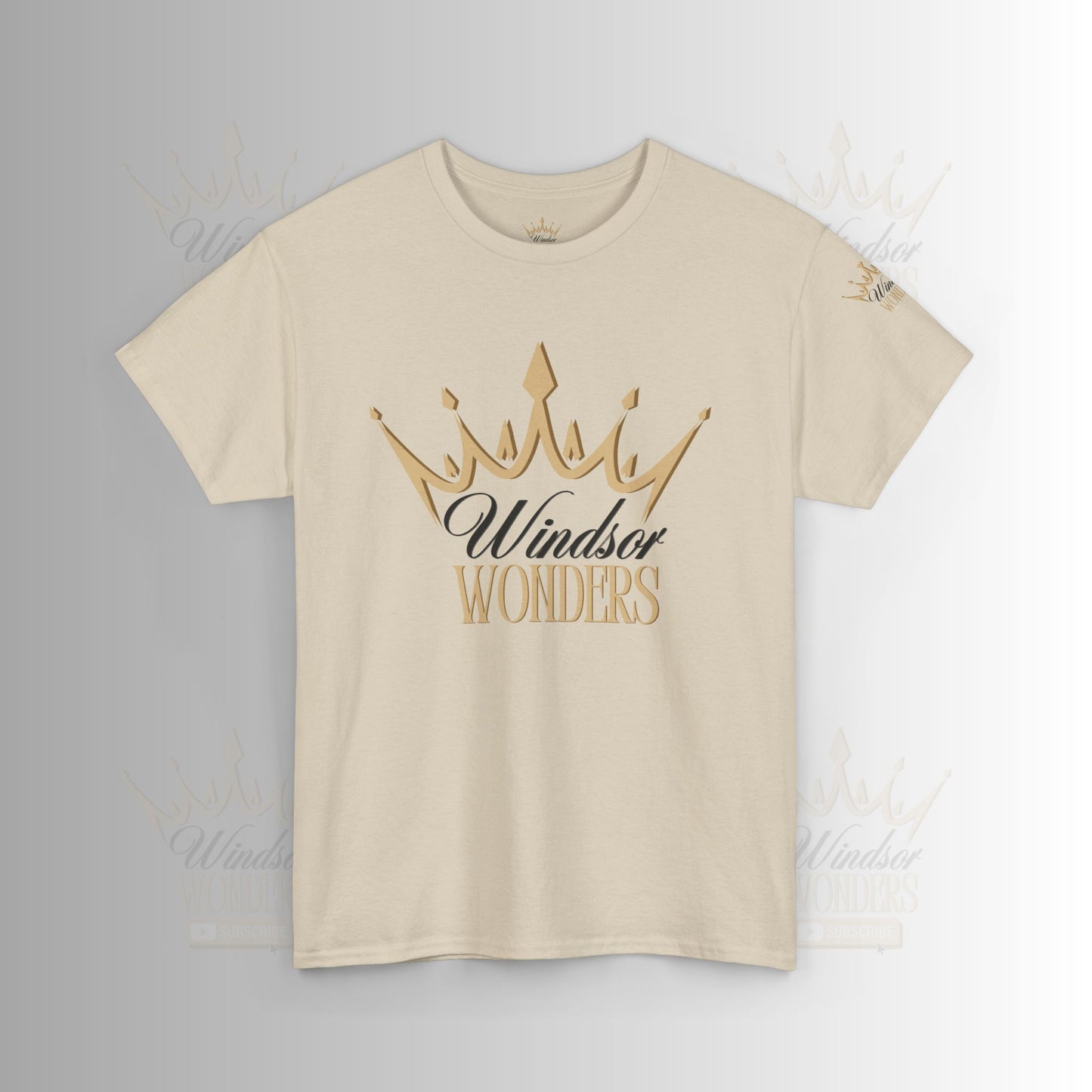 Windsor Wonders Crown Tee | Gold Graphic T-Shirt, Unisex Casual Wear, Birthday Gift, Royalty Theme, Comfortable Fashion