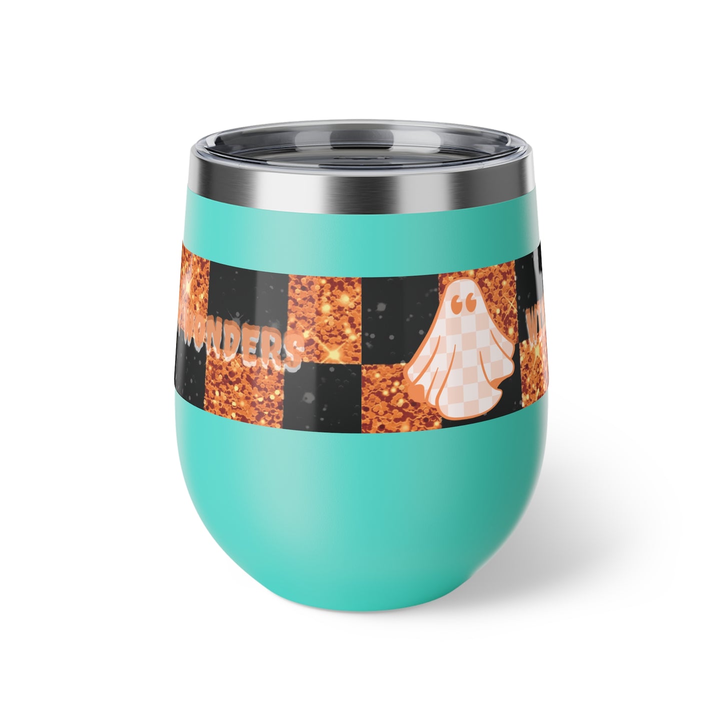 Windsor Wonders Orange Ghost Halloween Copper Vacuum Insulated Cup, 12oz