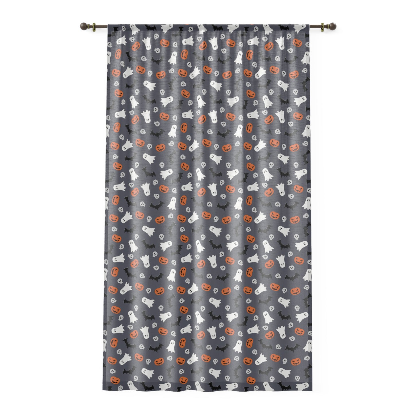 Windsor Wonders Dark Grey Halloween Window Curtain