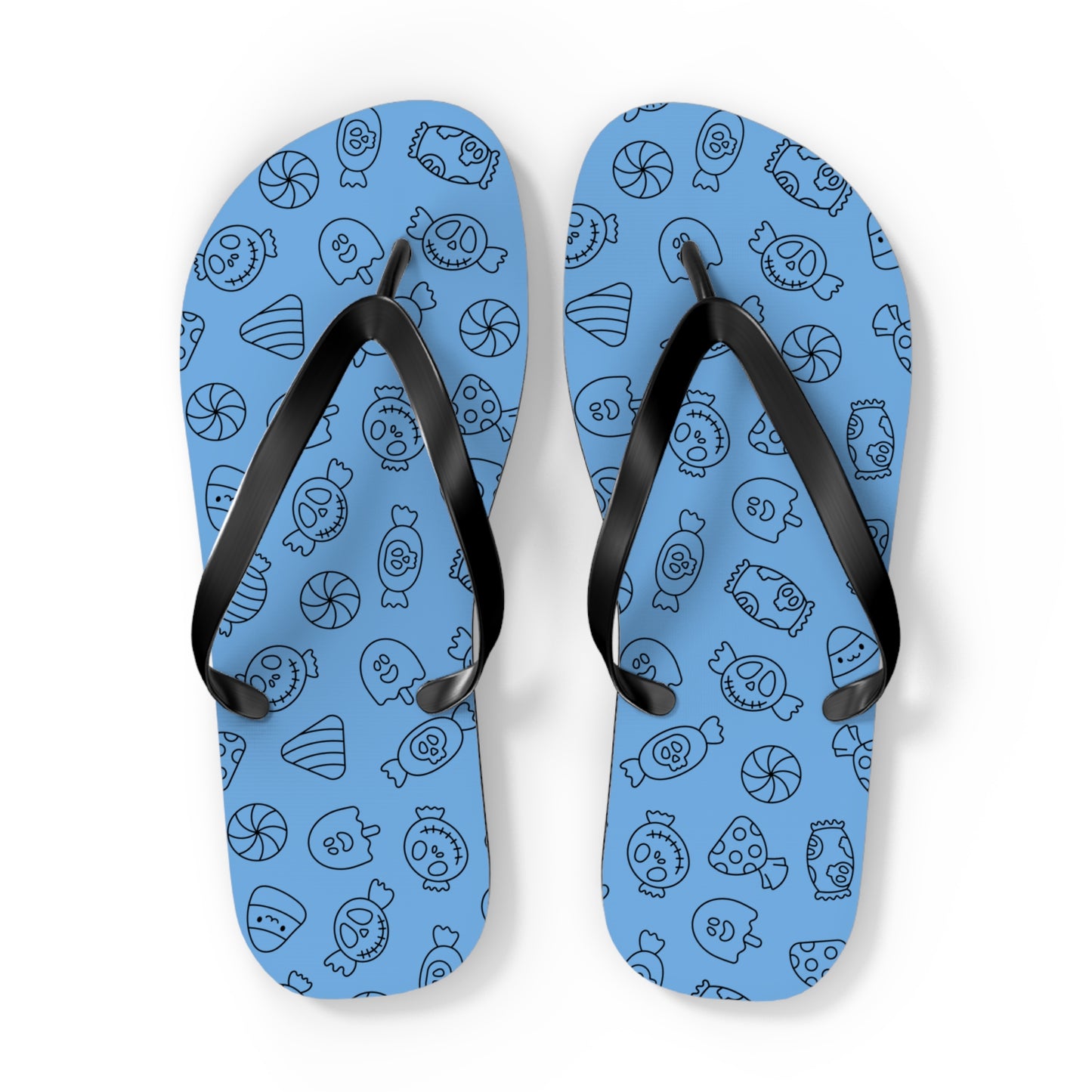 Windsor Wonders Light Blue Halloween Candy Flip Flops