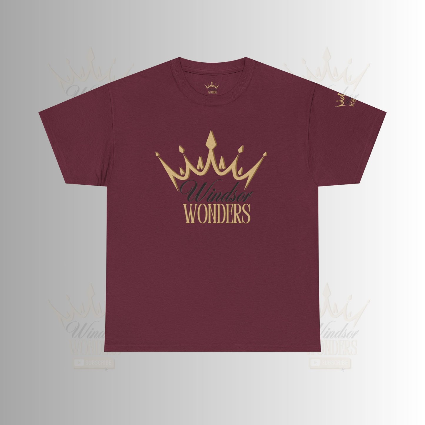 Windsor Wonders Crown Tee | Gold Graphic T-Shirt, Unisex Casual Wear, Birthday Gift, Royalty Theme, Comfortable Fashion
