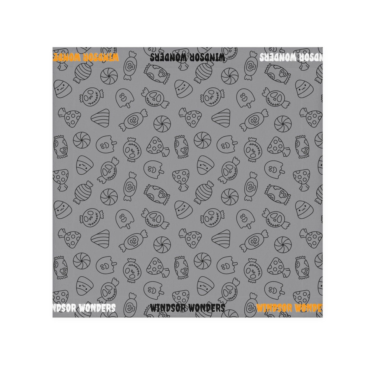 Windsor Wonders Grey Halloween Candy Face Towel
