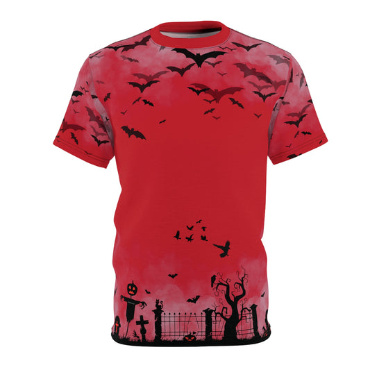 Windsor Wonders Red Graveyard Bats Unisex Cut & Sew Tee (AOP)