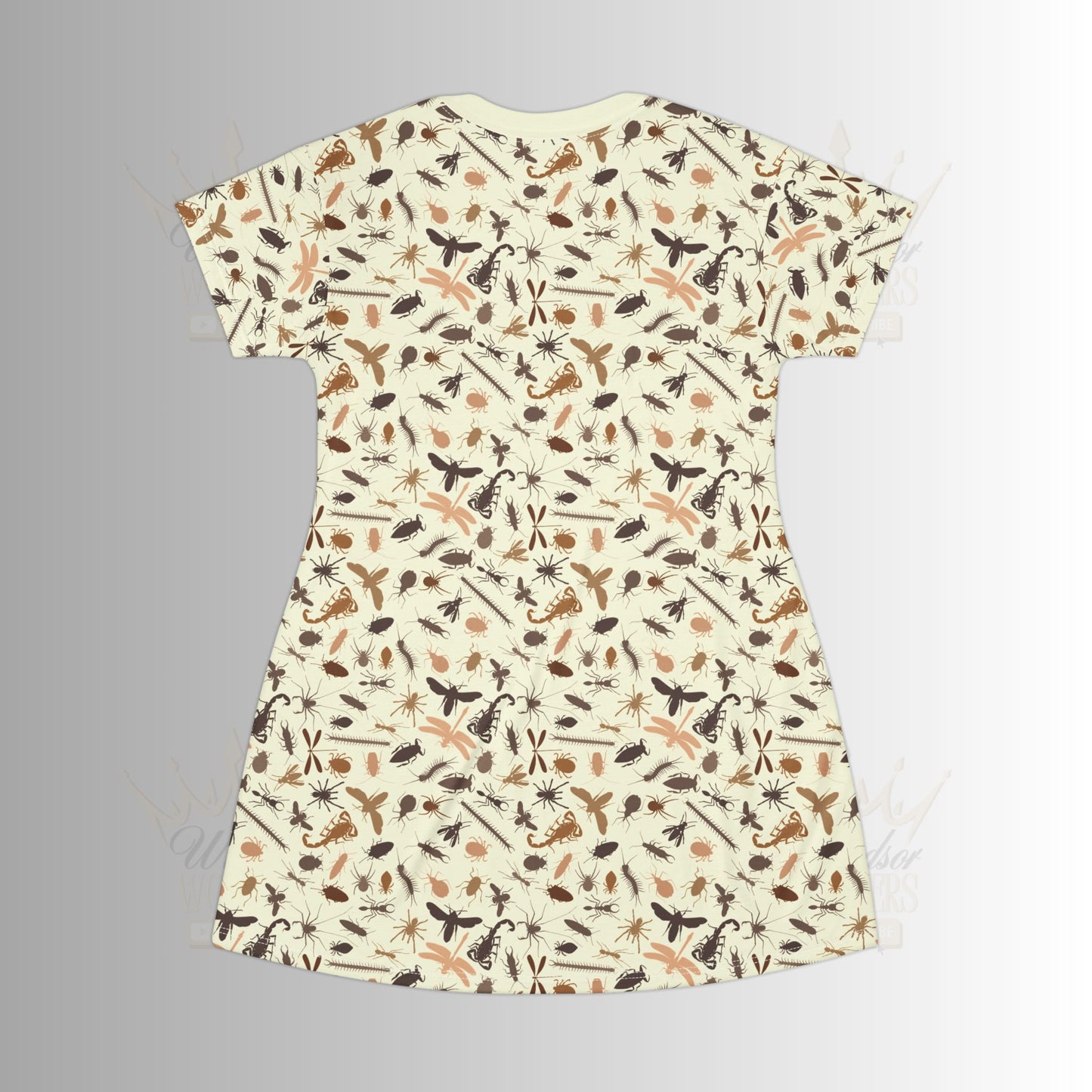 Insect-Inspired T-Shirt Dress, Ideal for Casual Outings, Gift for Eco Lovers, Perfect for Summer and Easy Layering