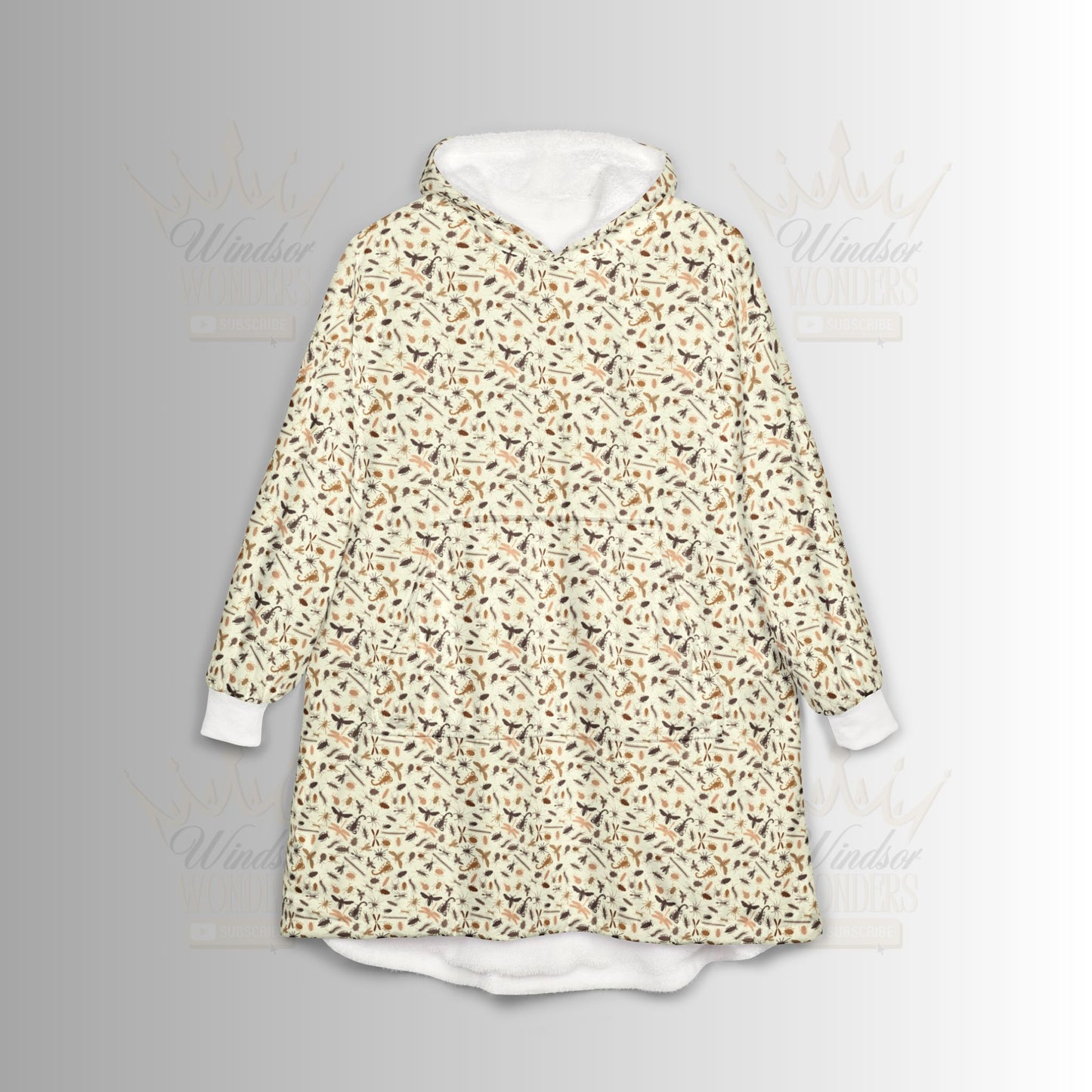 Cozy Creepy Crawlers Unisex Hooded Blanket, Warm Throw for Snuggling, Perfect for Home, Camping, Movie Nights, Gift for Any Occasion