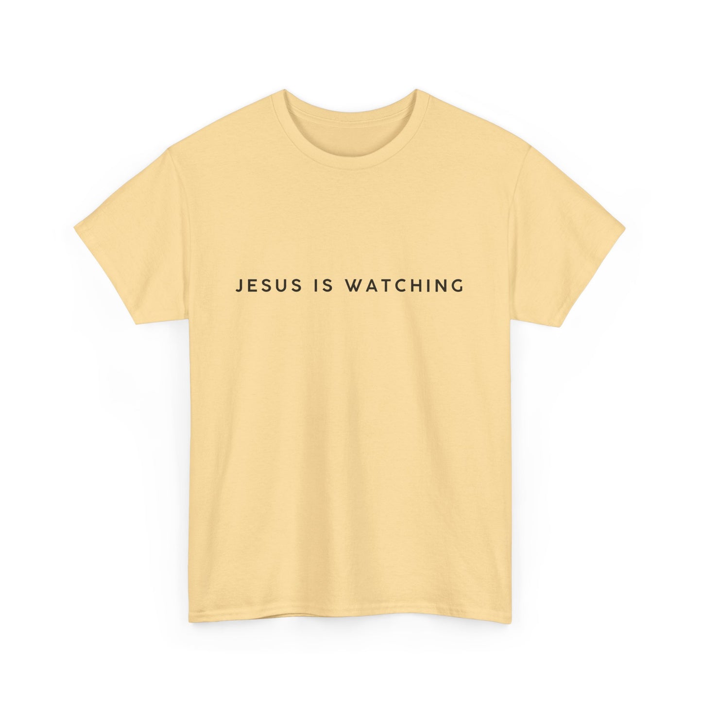 Funny Religious T-Shirt, Jesus is Watching Tee, Humorous Christian Apparel, Gift for Believers, Unique Faith-Based Clothing