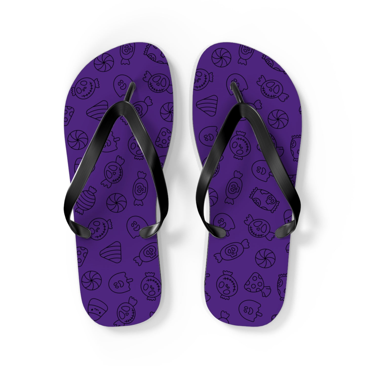 Windsor Wonders Purple Halloween Candy Flip Flops