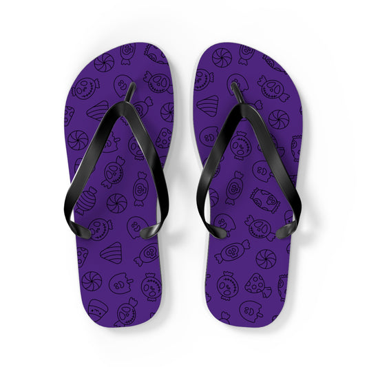 Windsor Wonders Purple Halloween Candy Flip Flops