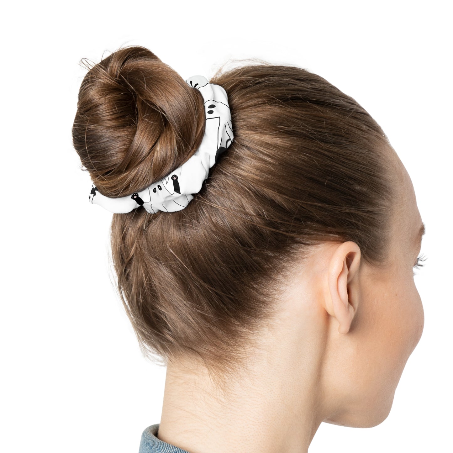 Windsor Wonders Ghost Cats White Scrunchie