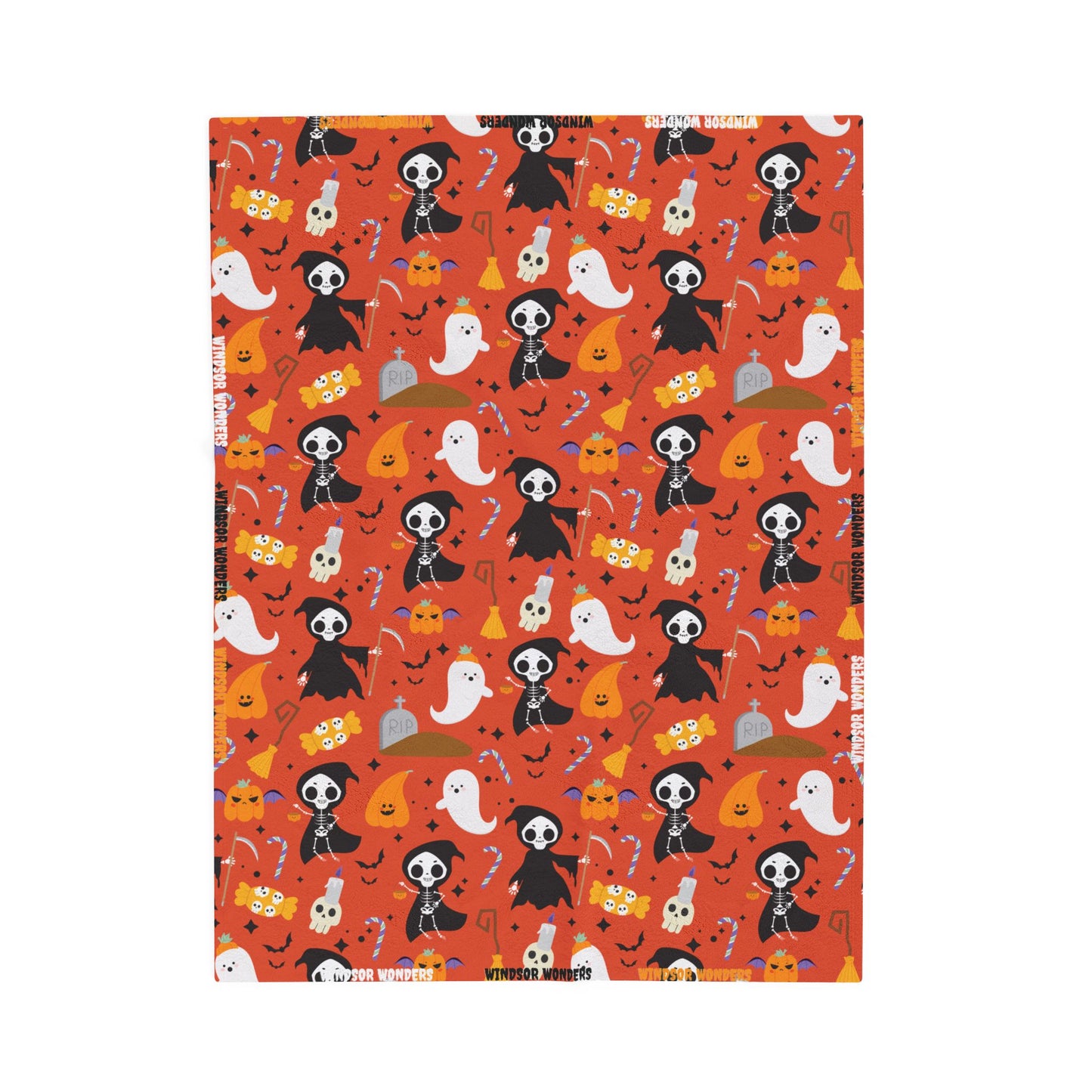 Windsor Wonders Reaper Halloween Velveteen Plush Blanket