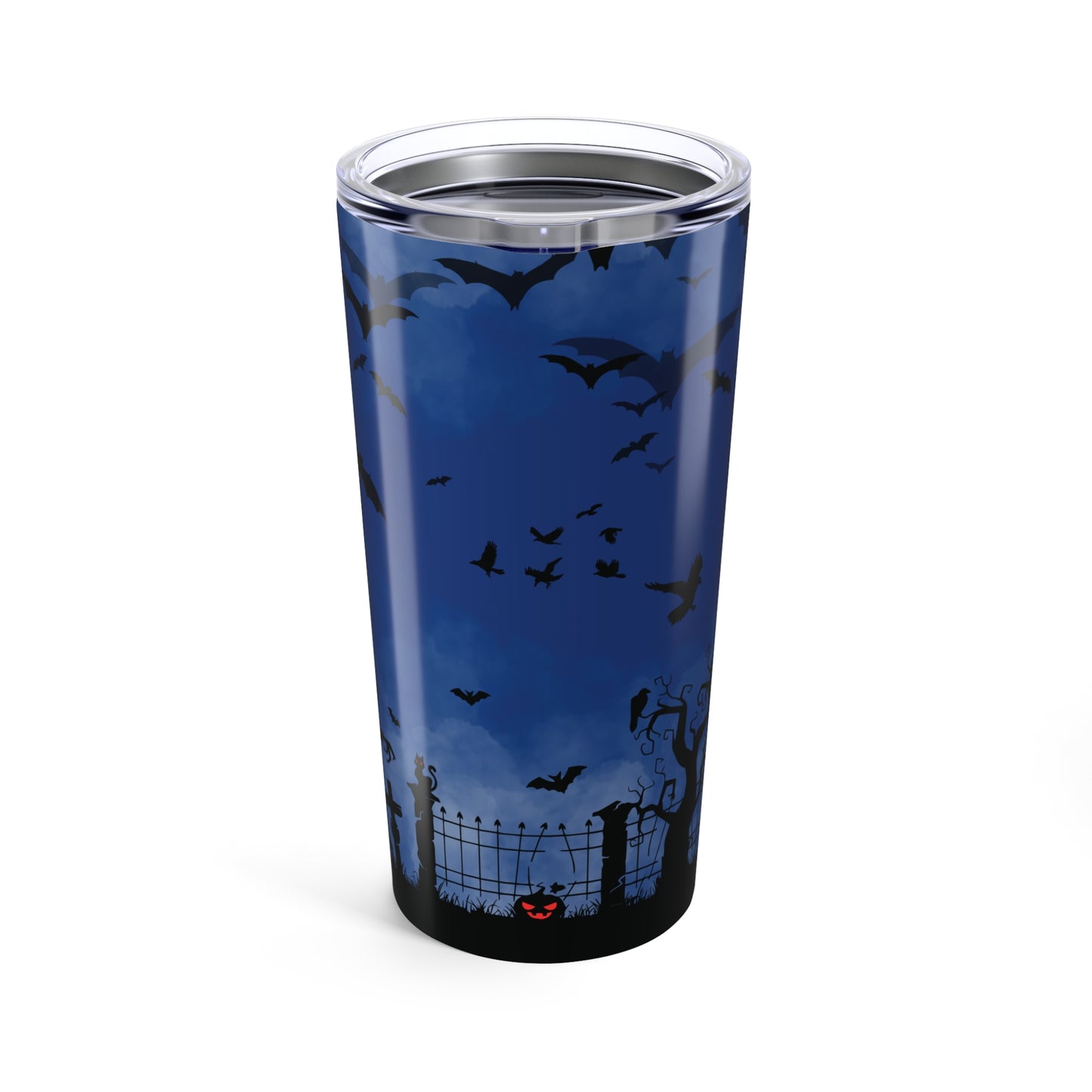 Dark Blue Graveyard Halloween Tumbler 20oz