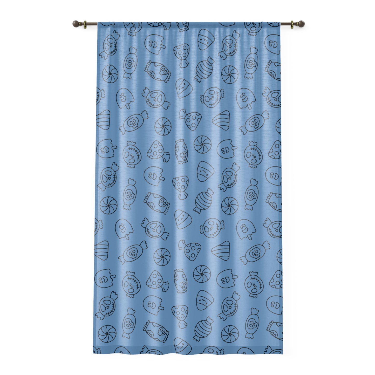 Windsor Wonders Light Blue Halloween Candy Window Curtain