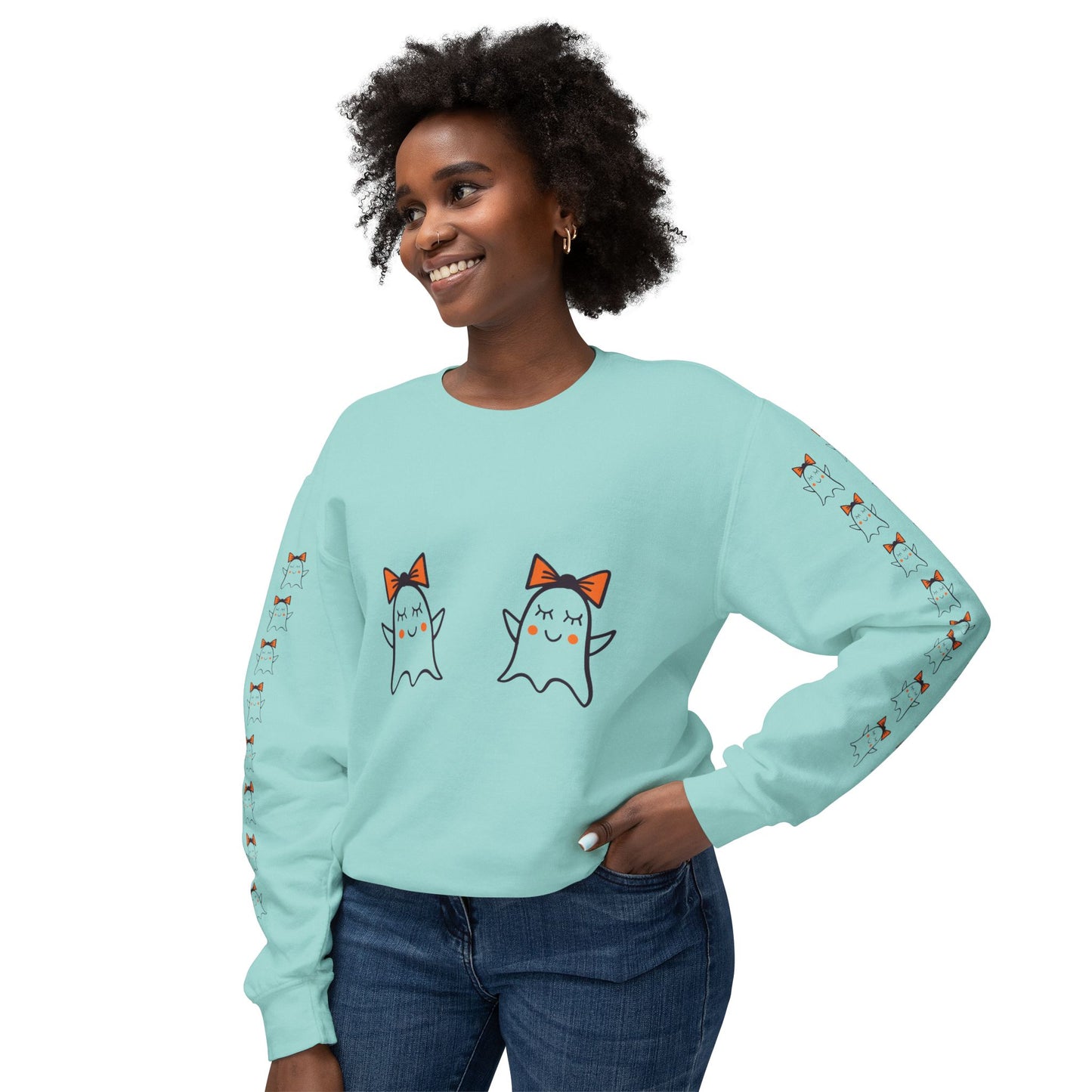 Cute Ghosts Unisex Lightweight Crewneck Sweatshirt