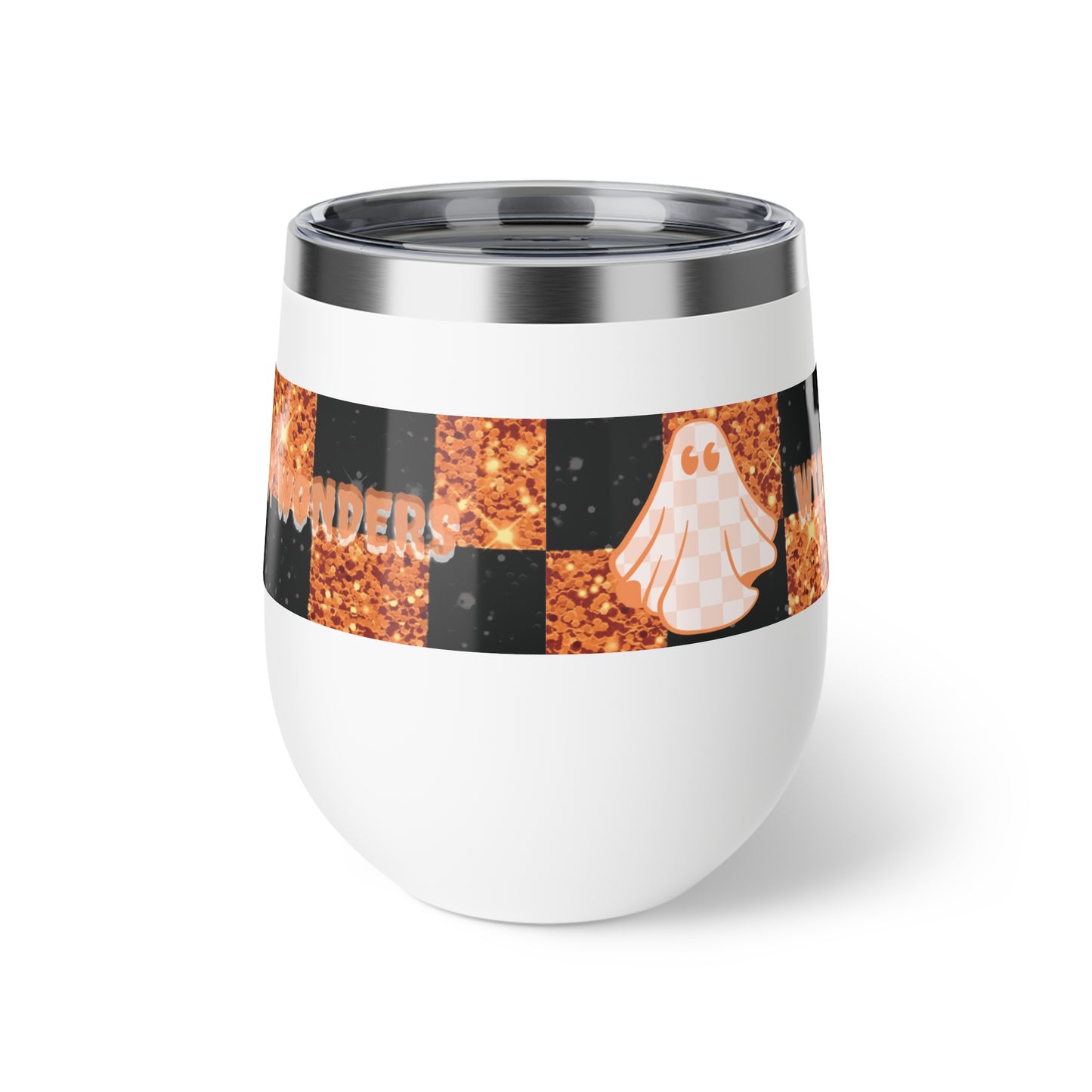 Windsor Wonders Orange Ghost Halloween Copper Vacuum Insulated Cup, 12oz