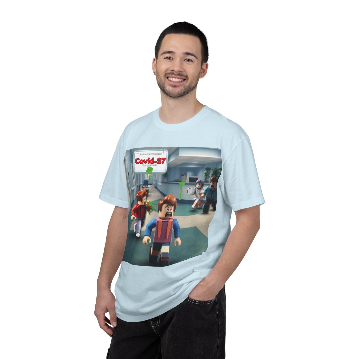 Covid-27 Pandemic Panic T-Shirt | Blocky Characters