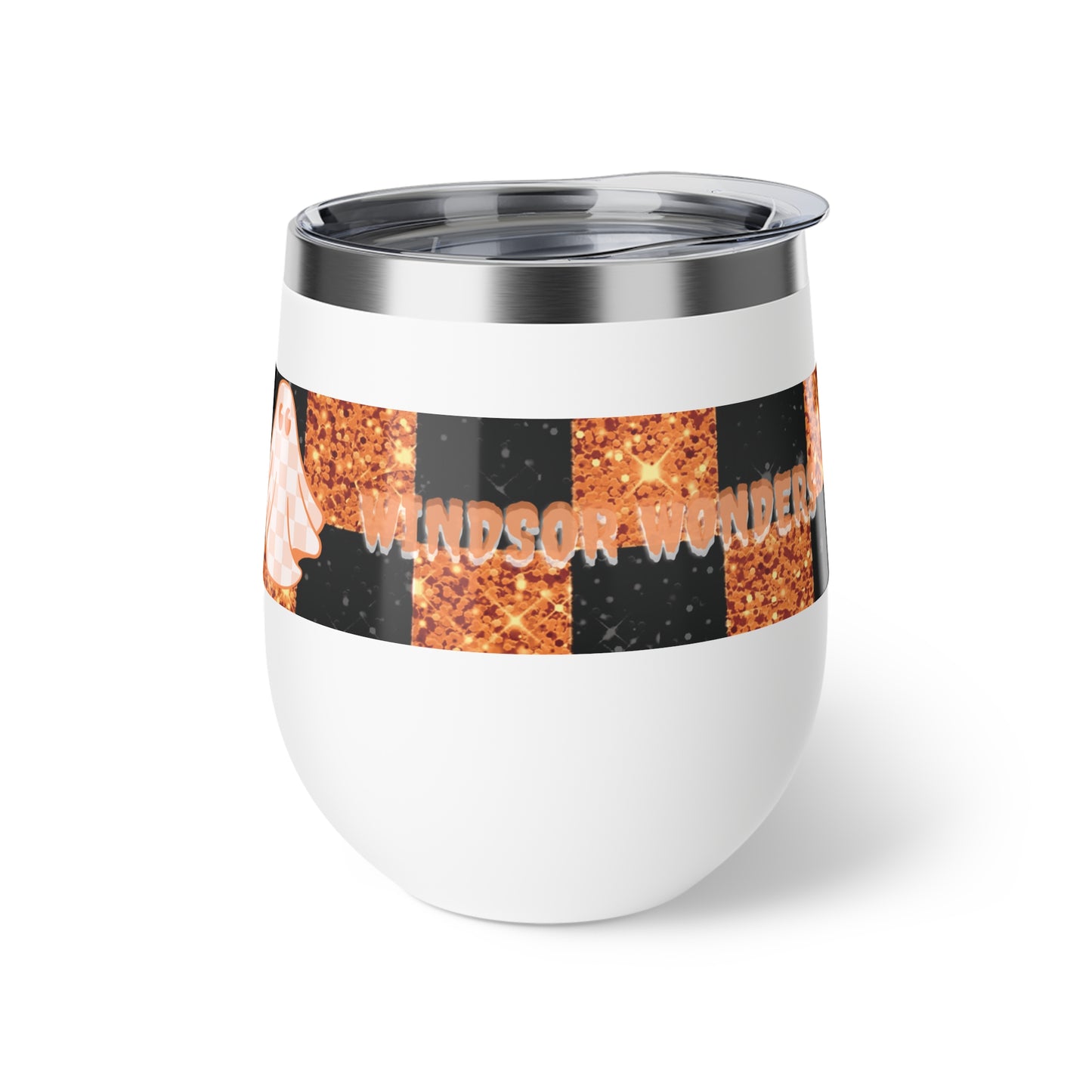 Windsor Wonders Orange Ghost Halloween Copper Vacuum Insulated Cup, 12oz