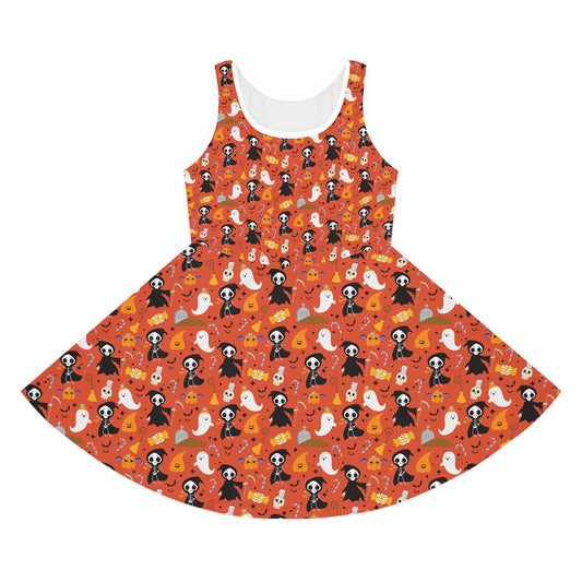 Reaper Halloween Girls' Sleeveless Sundress (AOP)