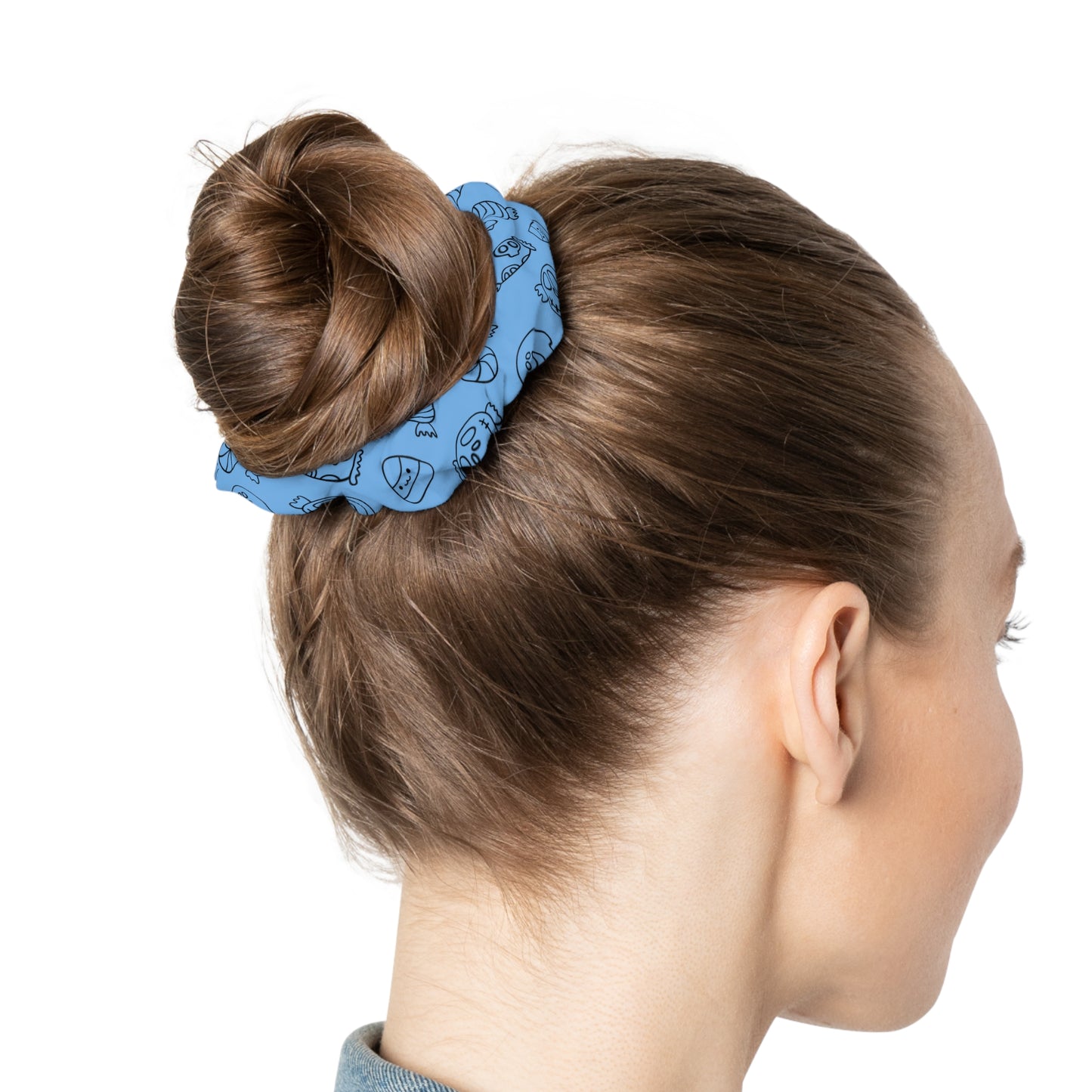 Windsor Wonders Light Blue Halloween Candy Scrunchie
