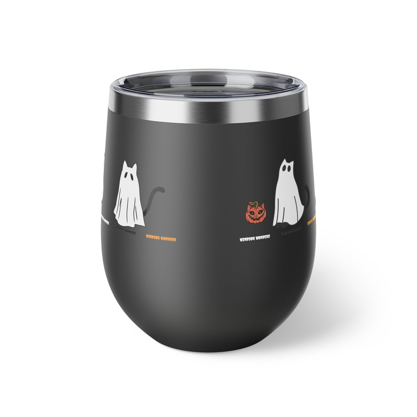 Windsor Wonders Ghost Cats Copper Vacuum Insulated Cup, 12oz