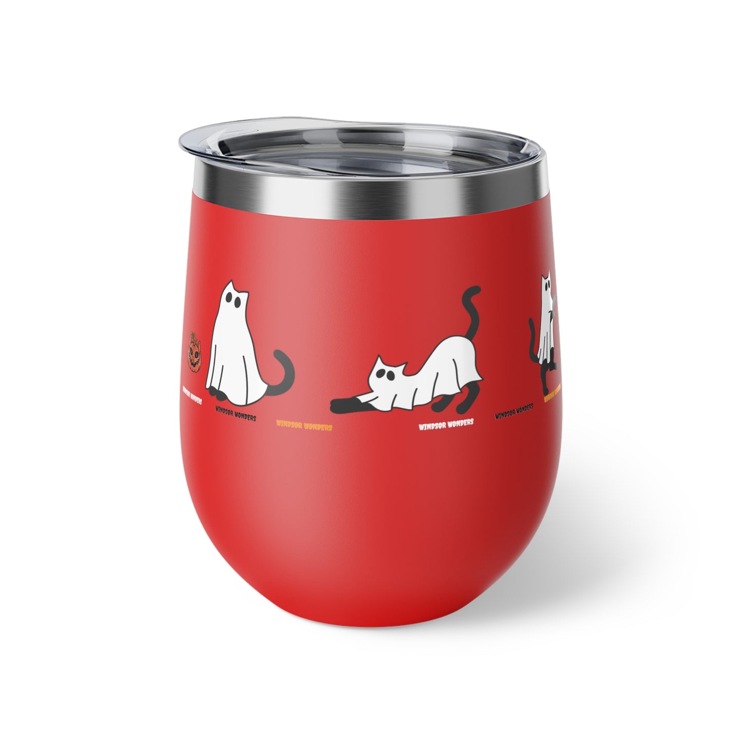 Windsor Wonders Ghost Cats Copper Vacuum Insulated Cup, 12oz