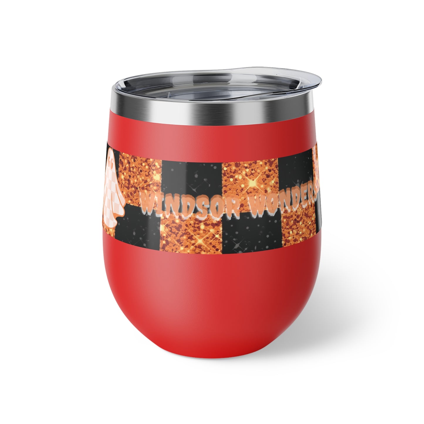 Windsor Wonders Orange Ghost Halloween Copper Vacuum Insulated Cup, 12oz