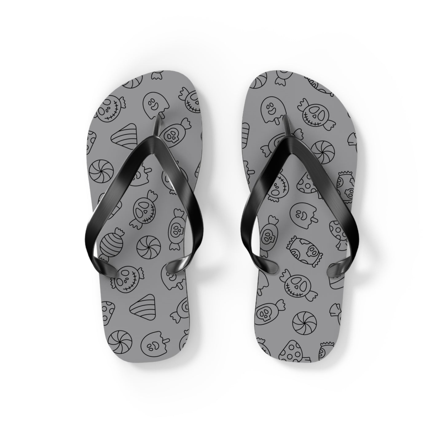 Windsor Wonders Grey Halloween Candy Flip Flops