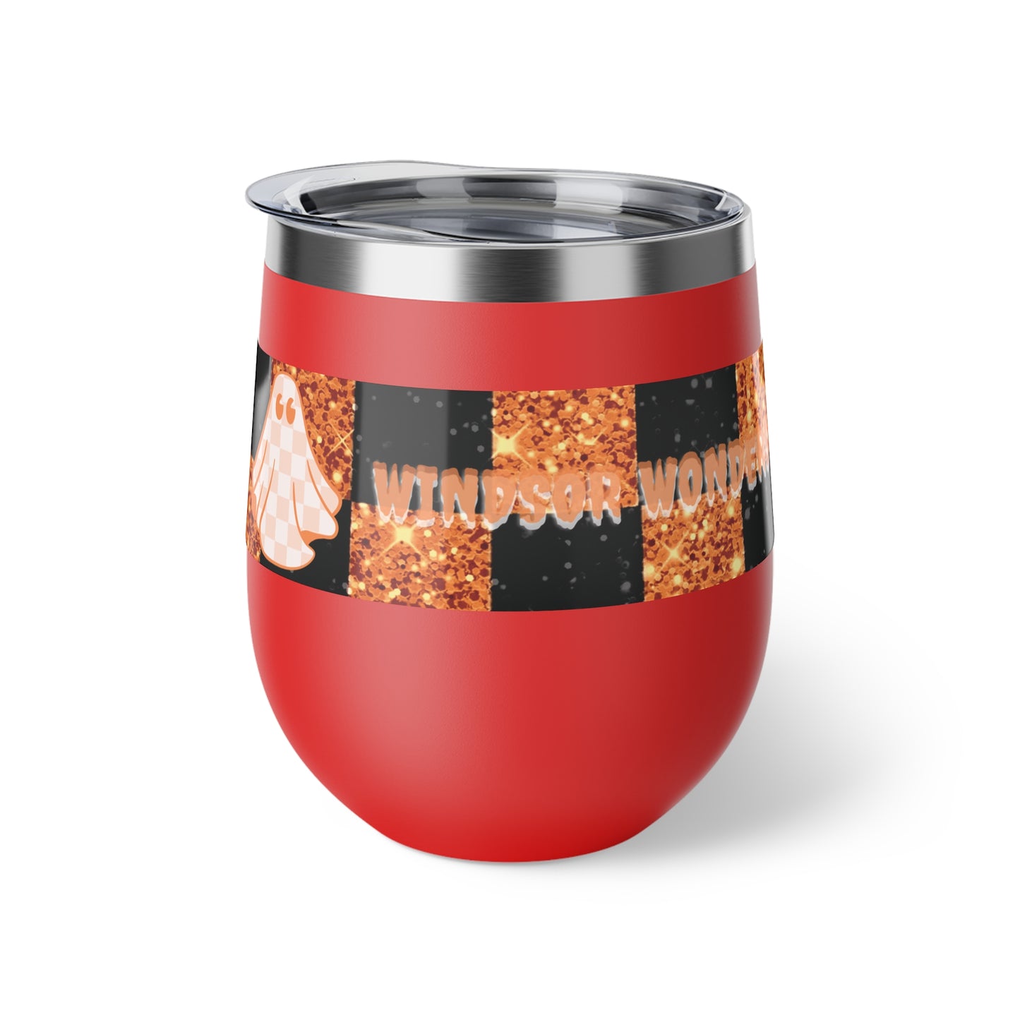 Windsor Wonders Orange Ghost Halloween Copper Vacuum Insulated Cup, 12oz