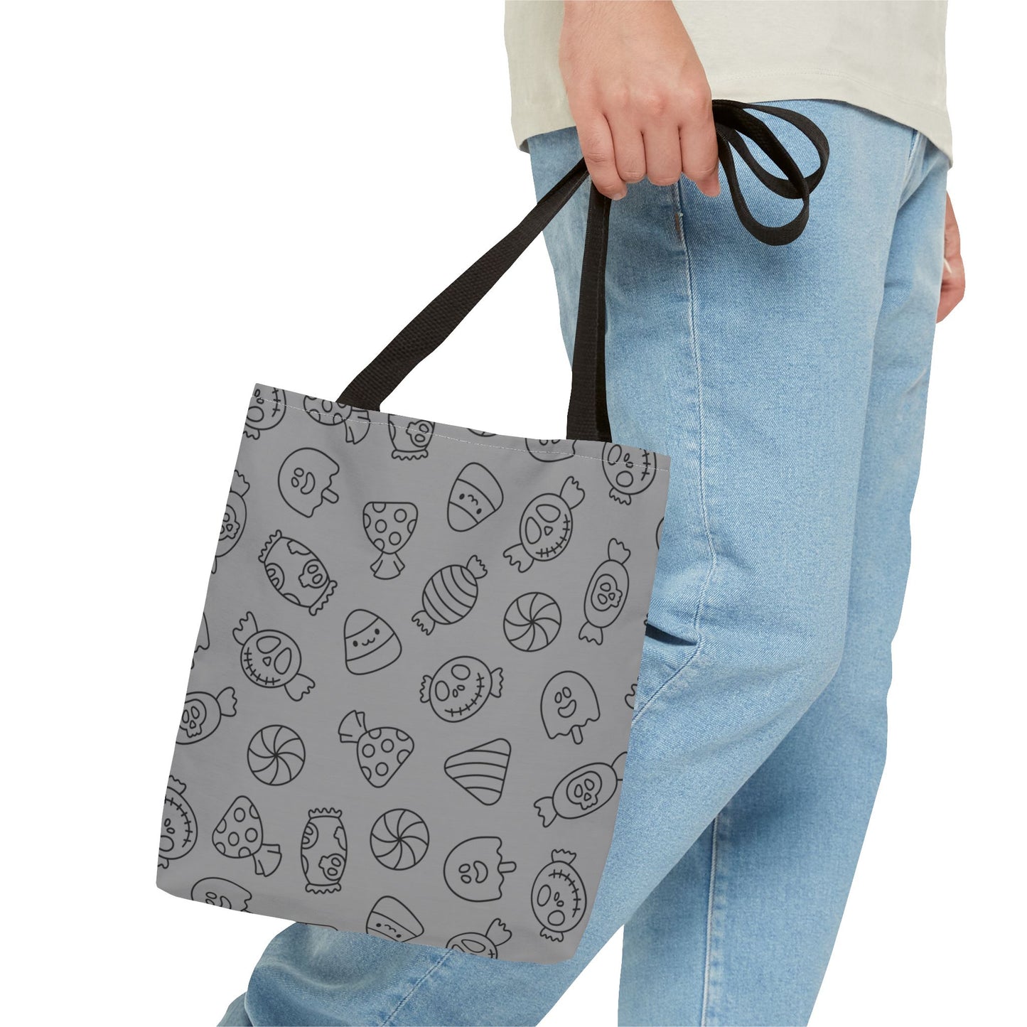 Windsor Wonders Grey Halloween Candy Tote Bag (AOP)